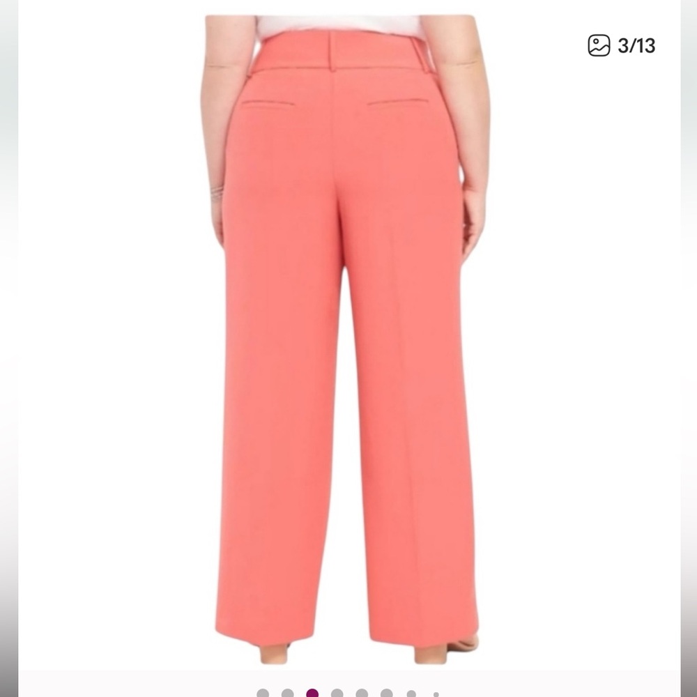 LANE BRYANT Coral Pink “The Perfect Drape" Wide-Leg Pants Size 16 GORGEOUS!!